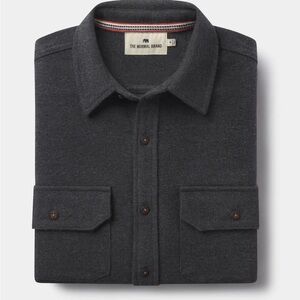 THE NORMAL BRAND Heavyweight Chamois Overshirt Heathered Charcoal SZ:L Orig:$148